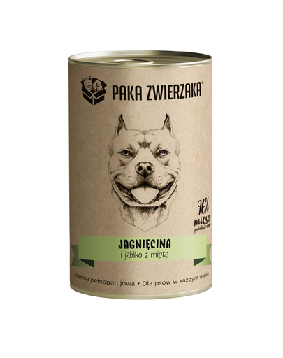 PAKA ZWIERZAKA Hrana umeda pentru caini, cu miel si mere&menta 400 g
