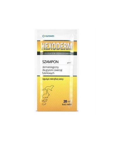 EUROWET Hexoderm Sampon microflora pielii pentru rozatoare, 20 ml (plic)