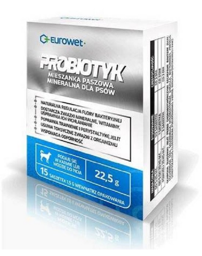 EUROWET probiotic pudră pentru câini 15 plicuri x 1,5 g