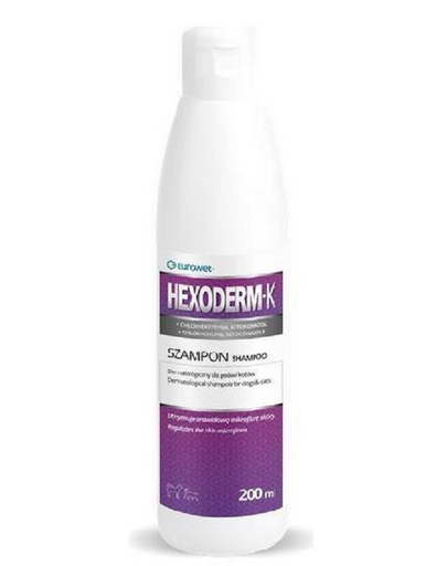 EUROWET Hexoderm-K șampon dermatologic cu clorhexidină și ketoconazol pentru câini și pisici 200 ml