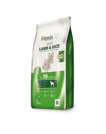 FITMIN Dog Mini lamb&rice cu miel si orez, caini talie mica 3 kg