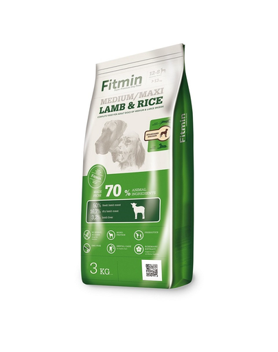 FITMIN Dog Medium Maxi lamb&rice hrana caini rase medii si mari 3 kg