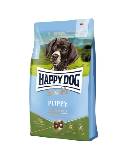 HAPPY DOG Sensible Puppy Hrana uscata catei, cu miel si orez 4kg