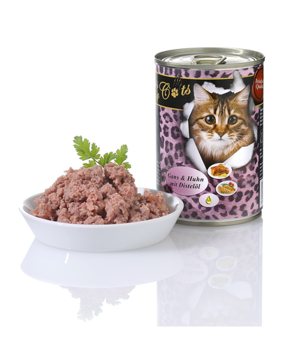 O'CANIS Hrana umeda pentru pisici adulte, cu gasca, pasare si ulei de sofran 400 g