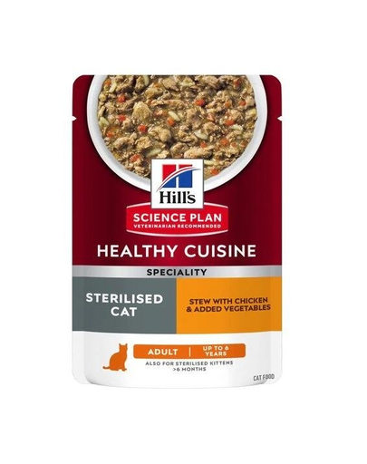 HILL'S Science Plan Adult Feline Healthy Cuisine Stew with chicken 12x80g Plicuri hrana umeda pisici, cu pui