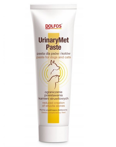 DOLFOS UrinaryMet pastă tract urinar câini și pisici, cu L-metionină și merișor, 100 g