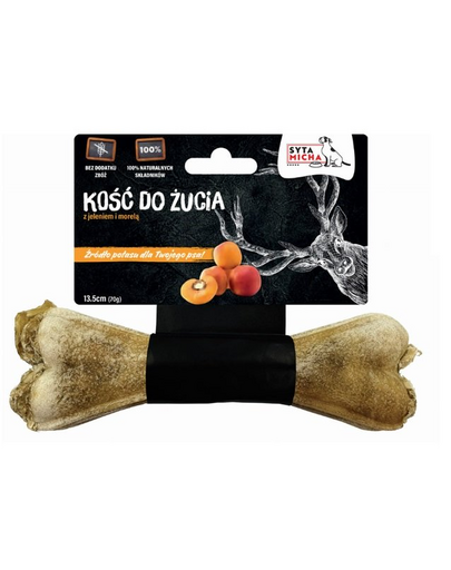 SYTA MICHA Os natural de mestecat pentru câini cu cerb și caise 13,5 cm
