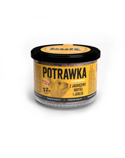 BULT Mancare umeda caini, cu miel, curcan, mere 190g