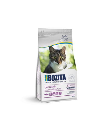 BOZITA Hair & Skin Wheat Free Salmon hrana cu somon pisici 400g