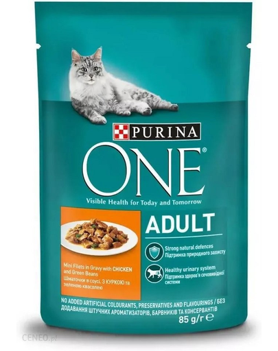 PURINA ONE ADULT hrana pisici, fasole verde si pui 85g