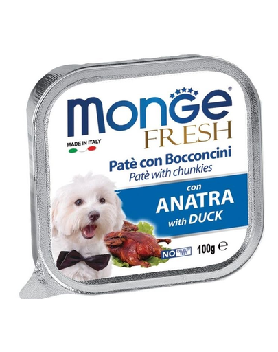MONGE Fresh hrană umedă pentru câini sub formă de pate, cu rață 100 g