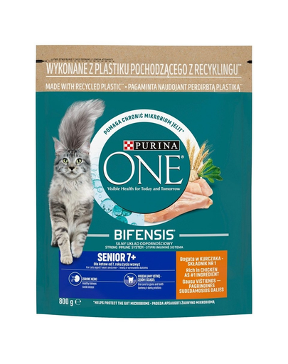PURINA ONE Senior 7+ hrana uscata pisica, bogata in pui si cereale integrale 800g