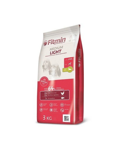 FITMIN Medium Light Hrana uscata caini adulti de talie medie, cu pui 3 kg