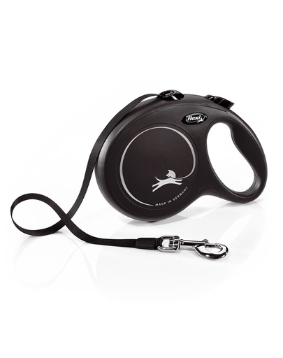 FLEXI New Classic lesa automata cu banda pentru caini, negru, marimea L, 8 m