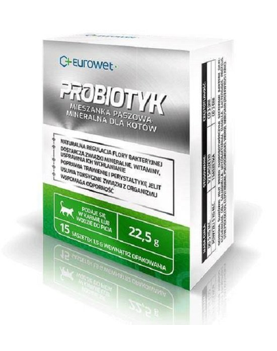 EUROWET PROBIOTYK probiotice pentru pisici 15x1,5g