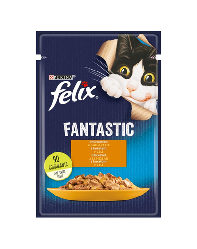 FELIX FANTASTIC Hrana umeda cu pui pentru pisici adulte 85g