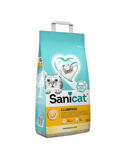 SANICAT Clumping asternut din bentonita pentru litiera pisicilor, fara miros 16 L