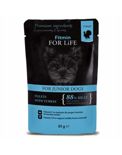 FITMIN Dog Puppy curcan în sos 85 g hrană căței