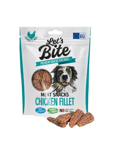 BRIT Let’s Bite Meat Snacks 80g file de pui pentru caini