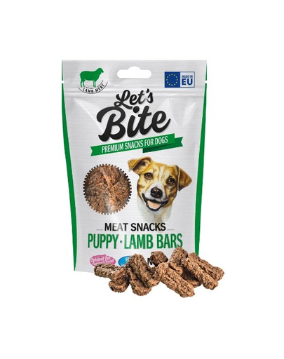 BRIT Let’s Bite Meat Snacks Puppy bars 80g batoane pentru catei, cu miel