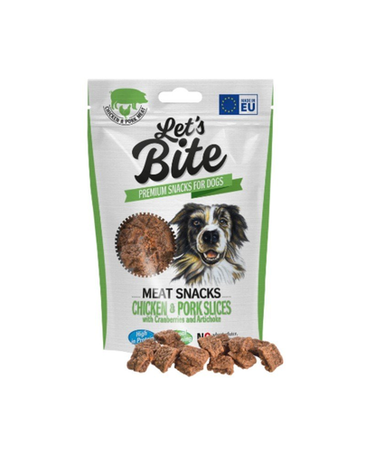 BRIT Let’s Bite Meat Snacks 80g gustari pentru caini, pasare si porc