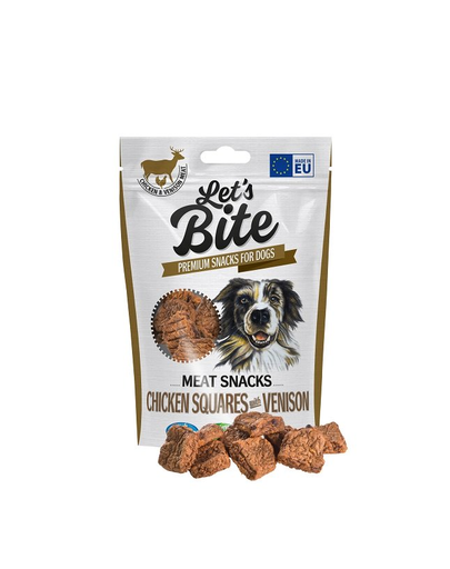BRIT Let’s Bite Meat Snacks squares 80g gustari caini pui si vanat