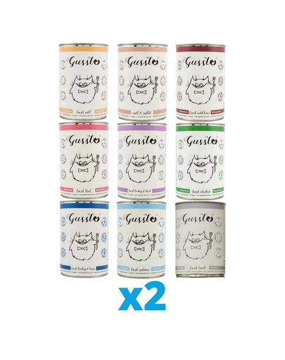 GUSSTO Cat conserve hrana pisici 18x400 g mix arome