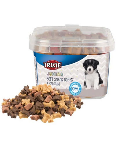 TRIXIE Miękkie przysmaki Junior Soft Snack Bones z wapniem 140 g