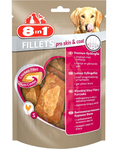 8IN1 Gustări Fillets Pro Skin & Coat 80 g
