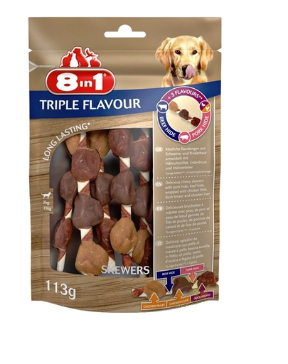 8IN1 Recompense Triple Flavour Skewers Frigărui cu carne 6 buc.