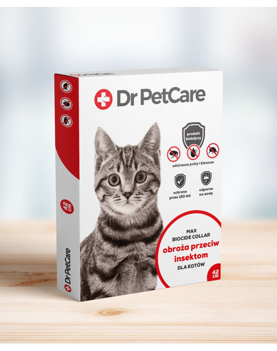 Dr PetCare MAX BioCide Collar zgarda protectie pisici impotriva puricilor si a insectelor 42 cm