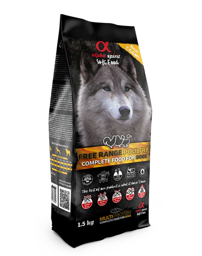 ALPHA SPIRIT Hrană uscată și moale cu păsări de curte 1,5 kg