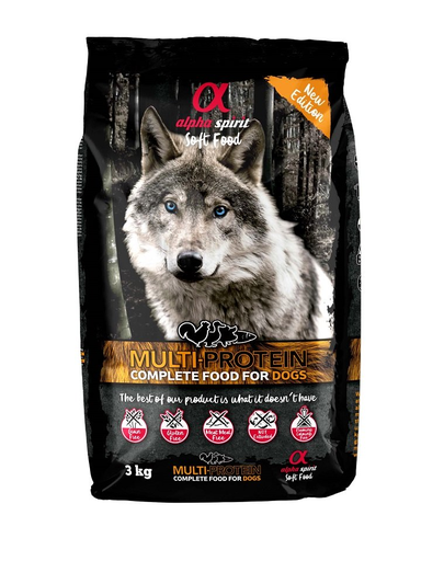 ALPHA SPIRIT Hrana uscata si moale pentru caine, Multiprotein 3 kg