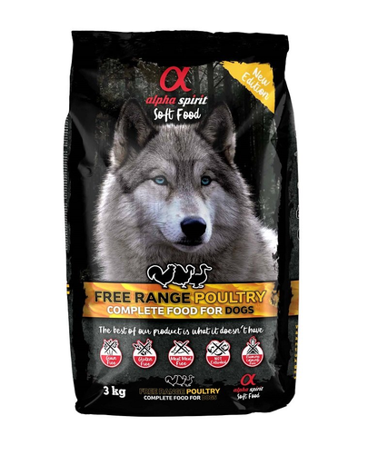 ALPHA SPIRIT Hrana uscata si moale caini, cu pasari de curte 3 kg