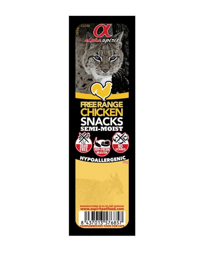 ALPHA SPIRIT Cuburi pui, recompensa pisica fara cereale 35 g