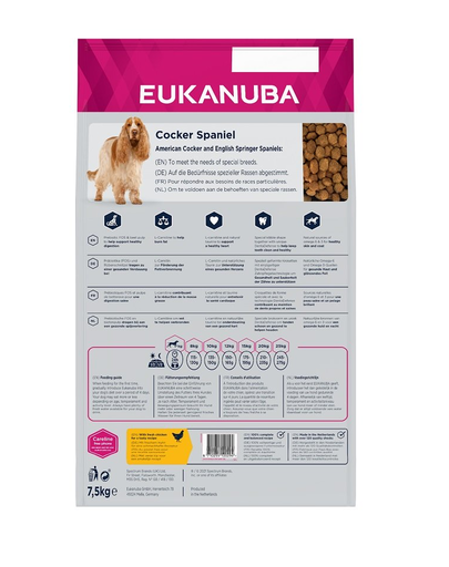 EUKANUBA Adult Breeds Specific Cocker Spaniel Chicken hrana uscata caini adulti 7.5 kg