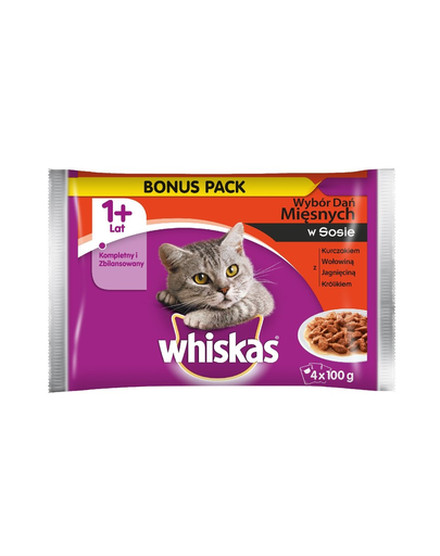 WHISKAS Specialități cu carne în sos 52 x 85 g