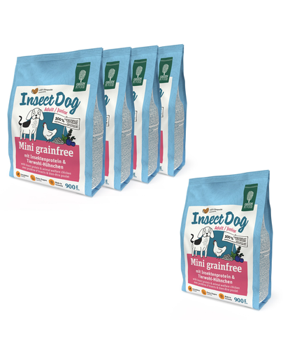 GREEN PETFOOD InsectDog Mini hrana caini adulti talie mica Grainfree 5x900g
