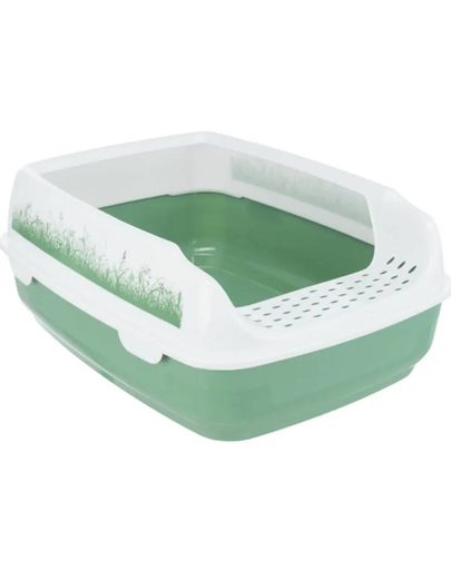 TRIXIE Litiera cu margine pentru pisica Delio verde/alb
