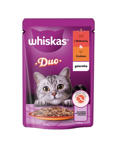 WHISKAS Adult plic 85 g vita si pasare in gelatina, hrana pisica adulta
