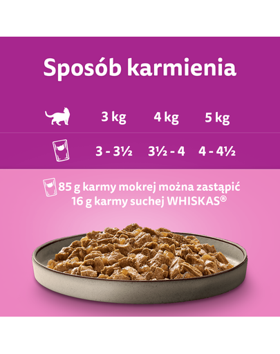 WHISKAS Pure Delight hrana pisici adulte 4x85g bucati de pui si curcan in aspic