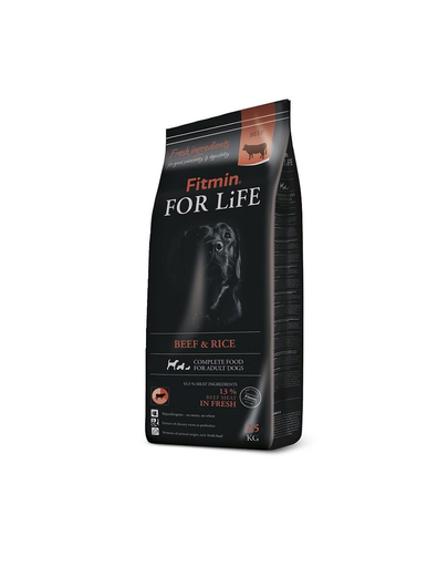 FITMIN Dog For Life Beef & Rice 2,5kg Hrana caini, cu vita si orez