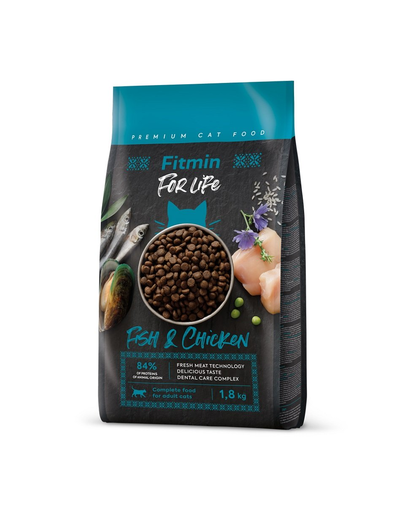 FITMIN Cat For Life Adult Fish and Chicken 1,8 kg hrana cu peste si pui pentru pisici
