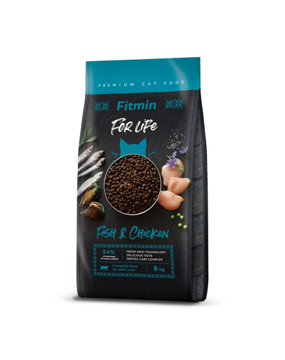 FITMIN Cat For Life Adult Fish and Chicken 8 kg hrana pisici adulte, peste si pui