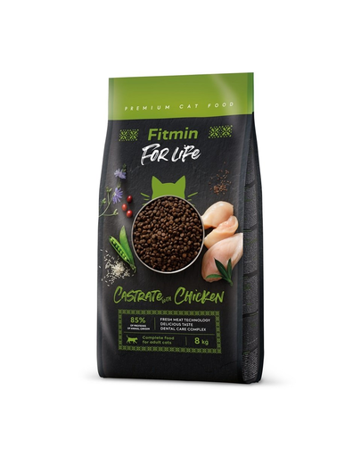 FITMIN Cat For Life Castrate Chicken 8 kg hrana completa pisici sterilizate, cu pui