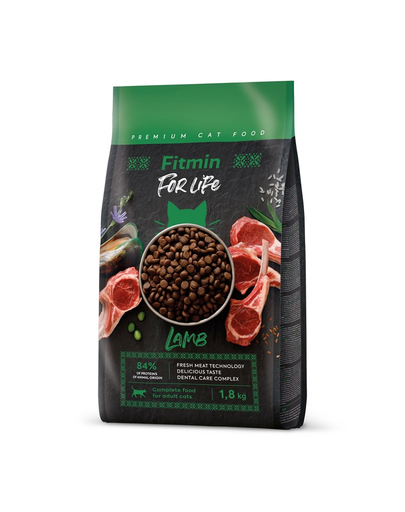 FITMIN Cat For Life Adult Lamb 1,8 kg hrana cu miel pentru pisici adulte