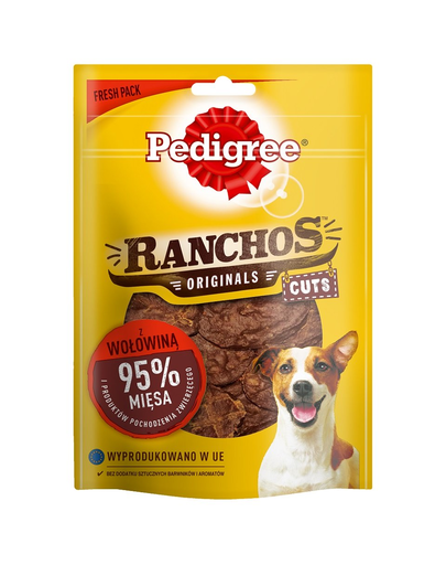 PEDIGREE Ranchos Originals Cuts 6x65g  recompense pentru caini, cu carne de vita