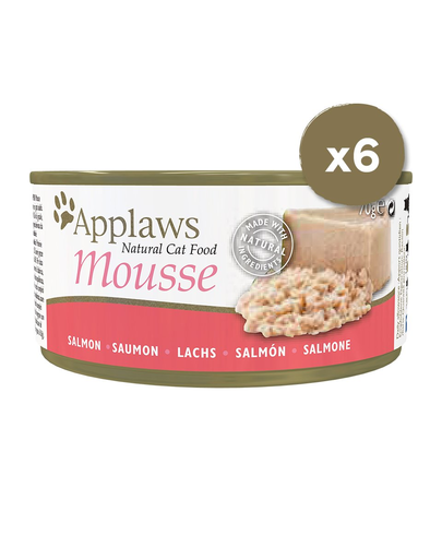 APPLAWS Cat Mousse hrana umeda pentru pisici, cu somon 6 x 70 g
