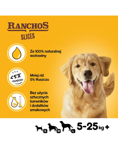 PEDIGREE Ranchos Slices 8 x 60g Recompense pentru caini cu carne de vita