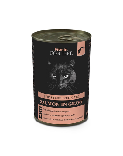 FITMIN For Life Cat Tin Sterilized Salmon 415g hrana pisici sterilizate cu somon